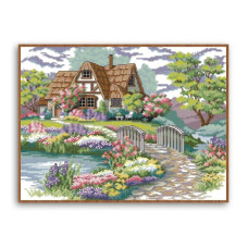 F027JS Будинок мрії, 43x34 см. Joy Sunday. Набір для вишивки хрестиком на канві з нанесеним малюнком