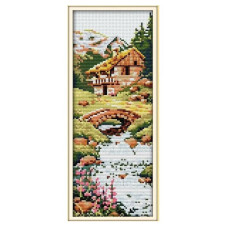F198-4JS Гірський струмок 4, 15x34 см. Joy Sunday. Набір для вишивки хрестиком на канві з нанесеним малюнком
