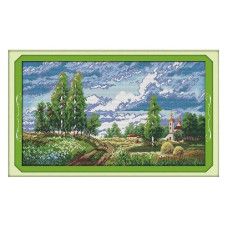 F326JS Весняне поле, 48x30 см. Joy Sunday. Набір для вишивки хрестиком на канві з нанесеним малюнком