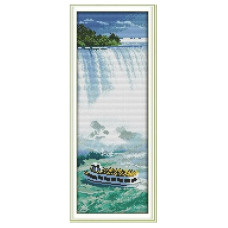 F363JS Ніагарський водоспад, 16x38 см. Joy Sunday. Набір для вишивки хрестиком на канві з нанесеним малюнком