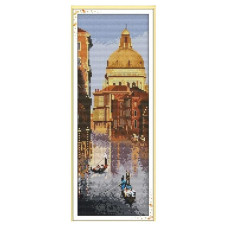 F365JS Канали Венеції, 16x38 см. Joy Sunday. Набір для вишивки хрестиком на канві з нанесеним малюнком