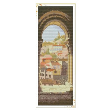 F366-ct14JS Іспанська арка, 16x38 см. Joy Sunday. Набір для вишивки хрестиком на канві з нанесеним малюнком