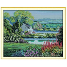 F468JS Красива батьківщина, 46x37 см. Joy Sunday. Набір для вишивки хрестиком на канві з нанесеним малюнком