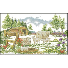 F535JS Ферма, 45x30 см. Joy Sunday. Набір для вишивки хрестиком на канві з нанесеним малюнком