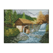 F537JS Гірська річка, 40x31 см. Joy Sunday. Набір для вишивки хрестиком на канві з нанесеним малюнком