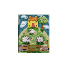 F547JS Фантазійне пасовище, 22x29 см. Joy Sunday. Набір для вишивки хрестиком на канві з нанесеним малюнком