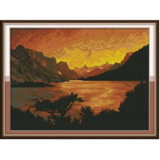 FA027JS Вечір, 42x33 см. Joy Sunday. Набір для вишивки хрестиком на канві з нанесеним малюнком