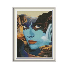 FA033JS Красуня та озеро, 29x36 см. Joy Sunday. Набір для вишивки хрестиком на канві з нанесеним малюнком