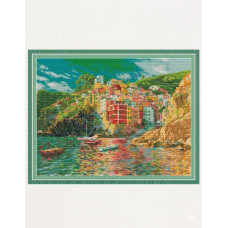 FA065JS Joy Sunday Набір для вишивки друкованим хрестиком - Приморське місто 37x48 см, Aida 14