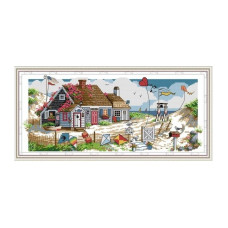 FA077JS Будинок кохання, 46x21 см. Joy Sunday. Набір для вишивки хрестиком на канві з нанесеним малюнком