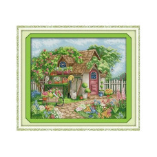FA123JS Літній сад, 44x38 см. Joy Sunday. Набір для вишивки хрестиком на канві з нанесеним малюнком