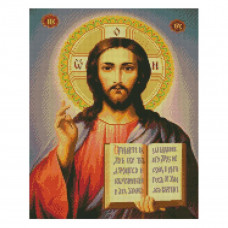 FA40053 Ікона Ісус Христос, 40х50 см. Strateg. Набір алмазної мозаїки на підрамнику (круглі, повна). Стратег