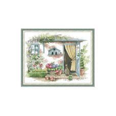 FA469JS Котедж, 26x26 см. Joy Sunday. Набір для вишивки хрестиком на канві з нанесеним малюнком