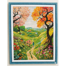 FA503JS Joy Sunday Набір для вишивки друкованим хрестиком - Сільське життя 41x51 см, Aida 14