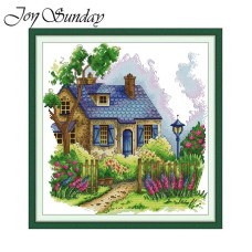 FA564JS Joy Sunday Набір для вишивки друкованим хрестиком - Заміський будинок 35x36 см, Aida 14 (схема на канві)