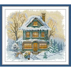 FA616JS Joy Sunday Набір для вишивки друкованим хрестиком - Хатина в снігу 21x26 см, Aida 14 ct (схема на канві) FA616JS Joy Sunday Набір для вишивки друкованим хрестиком - Хатина в снігу 21x26 см, Aida 14 ct (схема на канві)