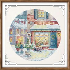 FA649JS Joy Sunday Набір для вишивки друкованим хрестиком - Різдво 32х32 см, Aida 14 ct (схема на канві)