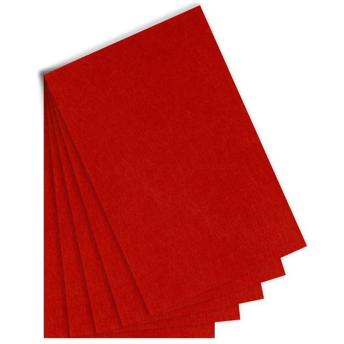 Фетр листовий жорсткий, колір червоний, 3 мм, 20*30 см