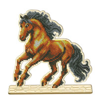 ФІН_134 Дерев’яна заготовка для вишивки бісером - Іграшка Кінь 17,5x18 см