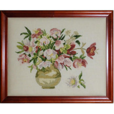 FL13-C Lucas Creations Схема для вишивки рахунковим хрестиком - Квіти Різдва Rose de Noel 32,5x24 см, папір