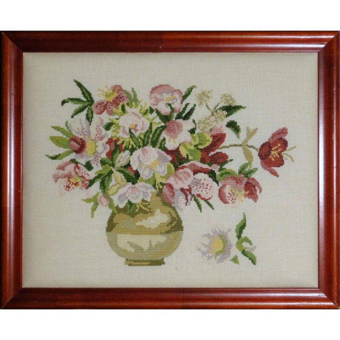 FL13-C Lucas Creations Схема для вишивки рахунковим хрестиком - Квіти Різдва Rose de Noel 32,5x24 см, папір