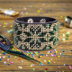 FLBB-116 Браслет, 4х22 см, чорний. Wonderland Crafts. Набір для вишивання бісером на штучній шкірі