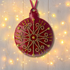 FLBB-133 Wonderland Crafts Набір для вишивки бісером на екошкірі - Іграшка Кулька 9,5x12 см, червоний