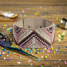 FLBB-152 Wonderland Crafts Набір для вишивки бісером на екошкірі - Браслет, 3х22 см, бежевий