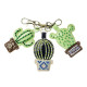 FLBB-174 Wonderland Crafts Набір для вишивки бісером на екошкірі - Шарм для сумки Кактуси в горщиках ~4x6,5 см