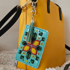 FLBB-176 Wonderland Crafts Набір для вишивки бісером на екошкірі - Шарм для сумки Гаманець бірюзовий 9x6 см