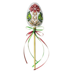 FLBB-189 Wonderland Crafts Набір для вишивки бісером на штучній шкірі - Топпер Писанка червона, 6,5x22 см