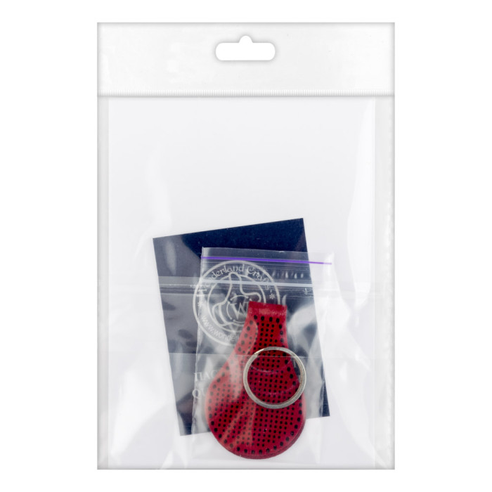 FLBE(BB)-058 Wonderland Crafts Заготовка для вишивки - Брелок 4х9 см (червоний, штучна шкіра)