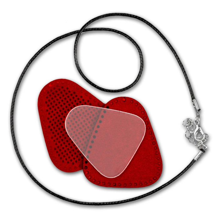 FLBE(BB)-060 Wonderland Crafts Заготовка для вишивки - Кулон 4,5х5 см (червоний, штучна шкіра)