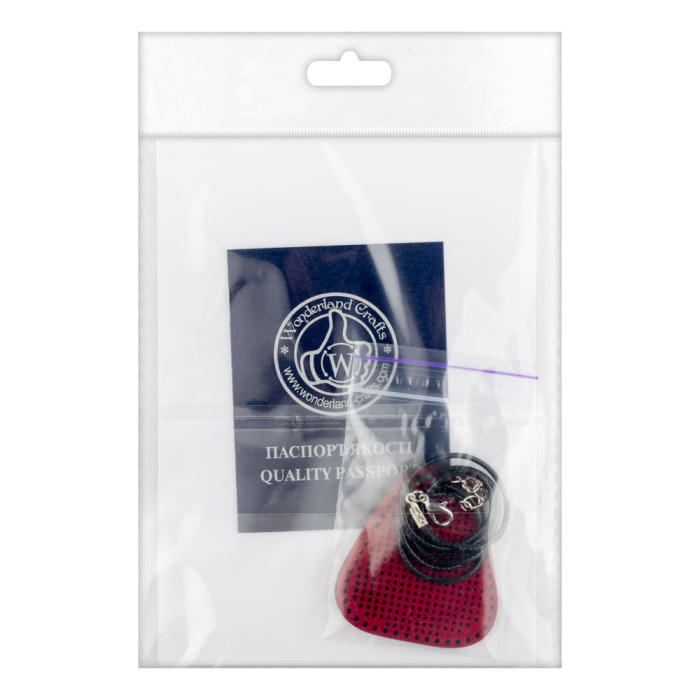 FLBE(BB)-060 Wonderland Crafts Заготовка для вишивки - Кулон 4,5х5 см (червоний, штучна шкіра)