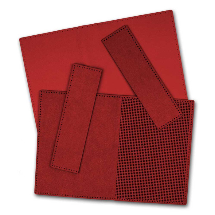 FLBE(BB)-061 Wonderland Crafts Заготовка для вишивки - Обкладинка на паспорт 13,5х19,5 см (червоний, штучна шкіра)