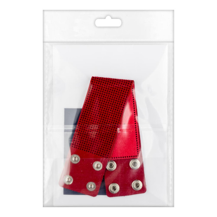 FLBE(BB)-065 Wonderland Crafts Заготовка для вишивки - Браслет 4x22 см (червоний, штучна шкіра)