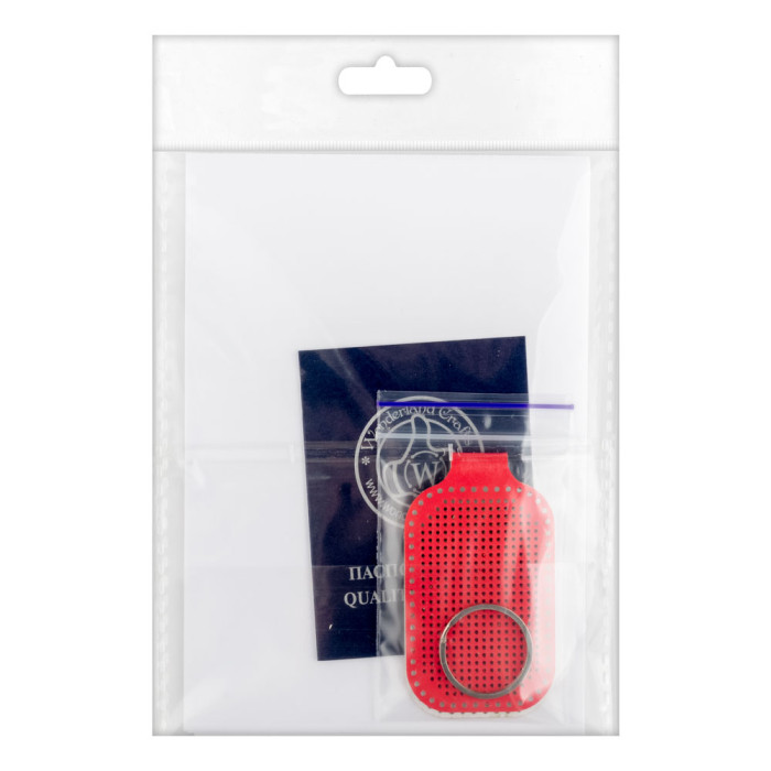 FLBE(BB)-067 Wonderland Crafts Заготовка для вишивки - Брелок 4x9 см (кораловий, штучна шкіра)