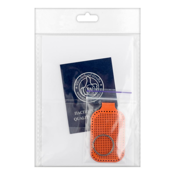 FLBE(BB)-072 Wonderland Crafts Заготовка для вишивки - Брелок 4x9 см (помаранчевий, штучна шкіра)