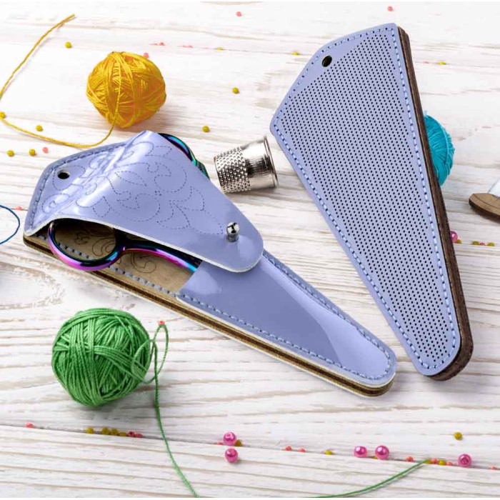FLBE(BB)-078 Wonderland Crafts Заготовка для вишивки - Чохол для ножиць 6,5x15,5 см (блакитний, штучна шкіра)