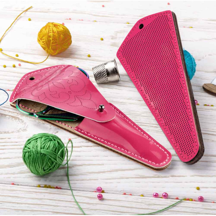 FLBE(BB)-083 Wonderland Crafts Заготовка для вишивки - Чохол для ножиць 6,5x15,5 см (фуксія, штучна шкіра)