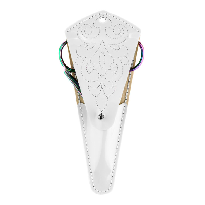 FLBE(BB)-085 Wonderland Crafts Заготовка для вишивки - Чохол для ножиць 6,5x15,5 см (білий, штучна шкіра)