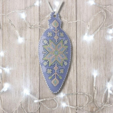 FLHL-072 Wonderland Crafts Набір для вишивки друкованим хрестиком на екошкірі - Іграшка Бурулька 6x13,5 см, блакитний
