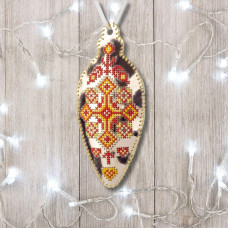 FLHL-073 Wonderland Crafts Набір для вишивки друкованим хрестиком на екошкірі - Іграшка Бурулька 6x13,5 см, рожеве золото