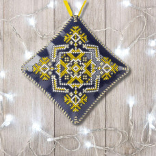 FLHL-086 Wonderland Crafts Набір для вишивки друкованим хрестиком на екошкірі - Іграшка Подушечка 9x9 см, синій