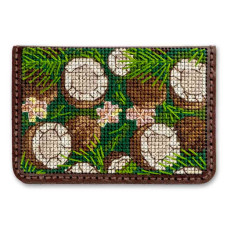 FLHL-096 Wonderland Crafts Набір для вишивки нитками Обкладинка на ID паспорт штучна шкіра, коричневий