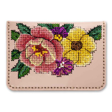 FLHL-098 Wonderland Crafts Набір для вишивки нитками Обкладинка на ID паспорт штучна шкіра, рожевий