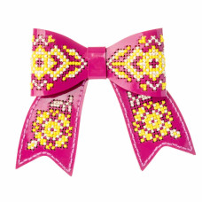 FLHL-099 Wonderland Crafts Набір для вишивки нитками на штучній шкірі Заколка для волосся – Пробудження вогню 8x10 см, фуксія