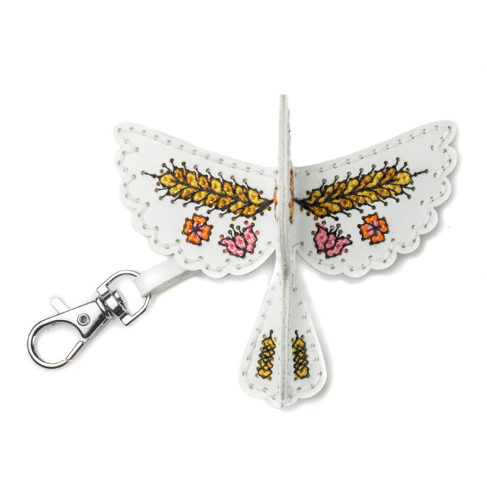 FLHL-111 Wonderland Crafts Набір для вишивки нитками на штучній шкірі - Шарм для сумки – Пташка. Ти?а надія, 8x7,5x2,5 см