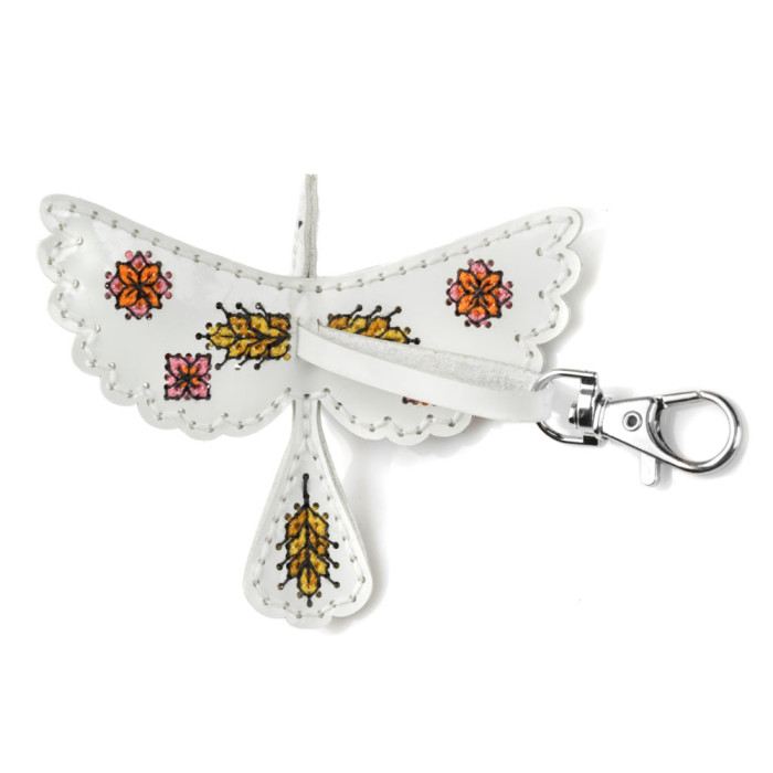 FLHL-111 Wonderland Crafts Набір для вишивки нитками на штучній шкірі - Шарм для сумки – Пташка. Ти?а надія, 8x7,5x2,5 см