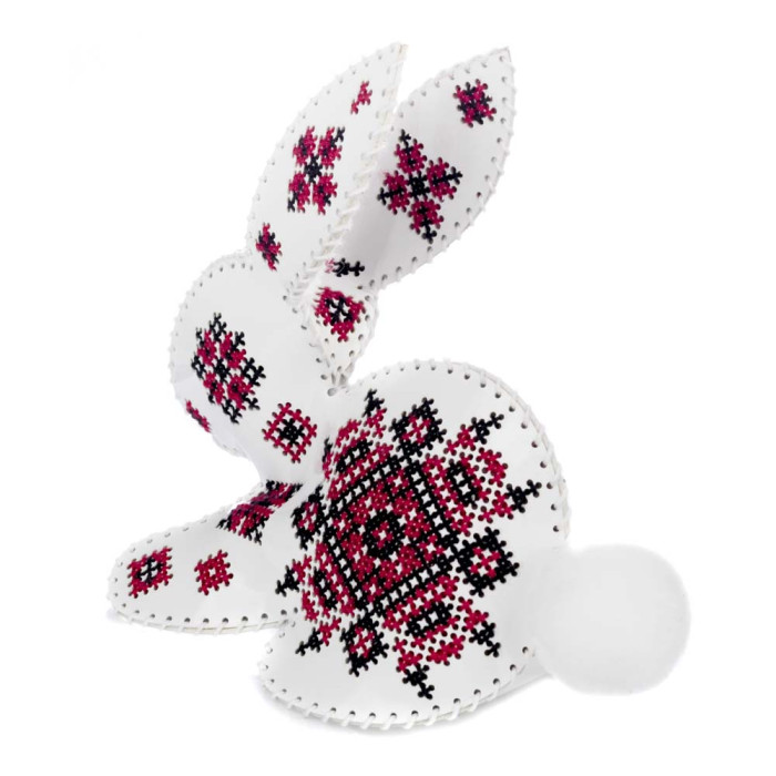 FLHL-124 Wonderland Crafts Набір для вишивки друкованим хрестиком на штучній шкірі - Кролик з орнаментом, 12,5x12,5x6,5 см